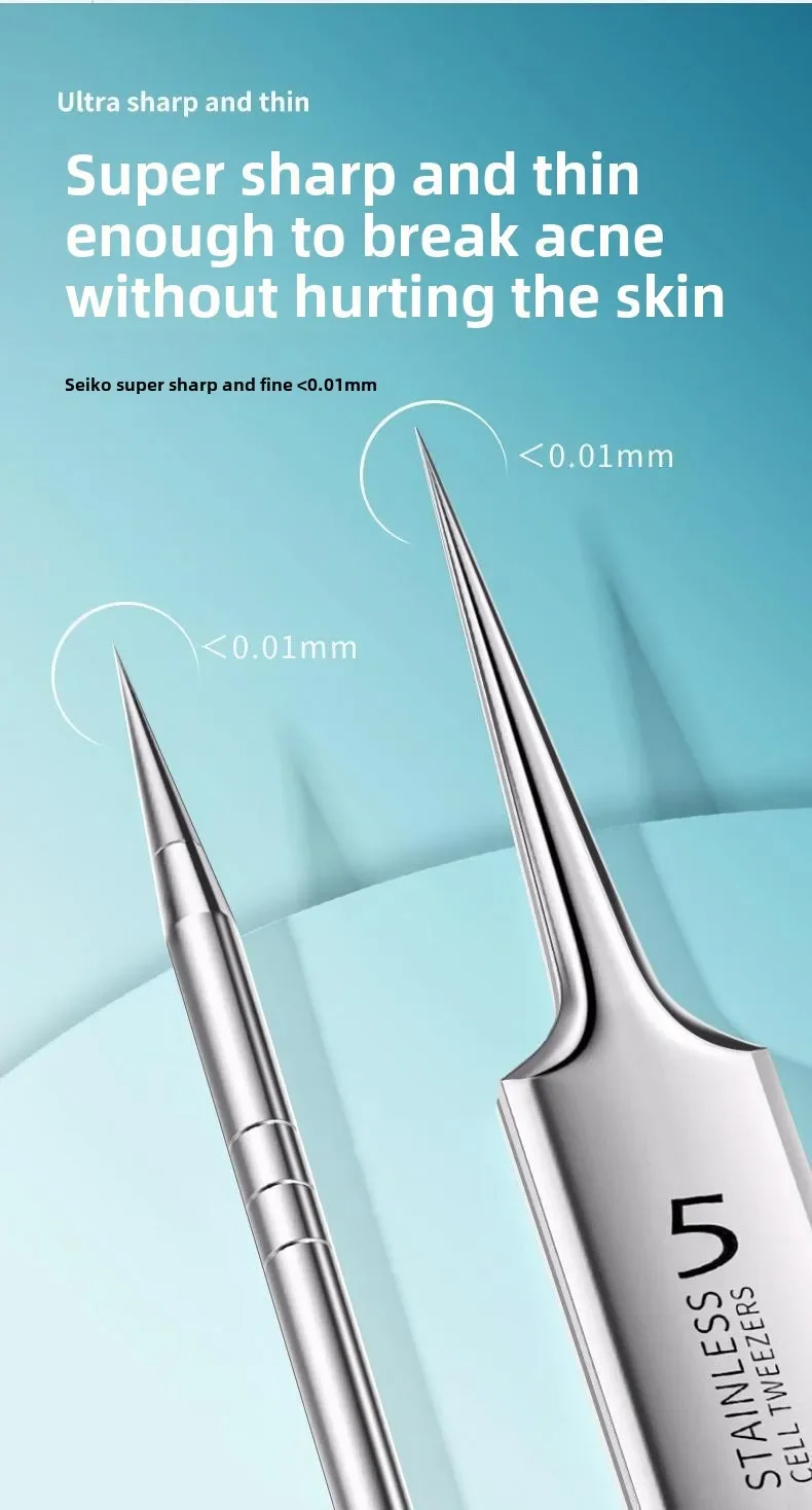 3 個のステンレススチール製の黒ずみ & 傷除去セット - 顔と鼻用の精密ツール - 白ニキビとニキビの除去