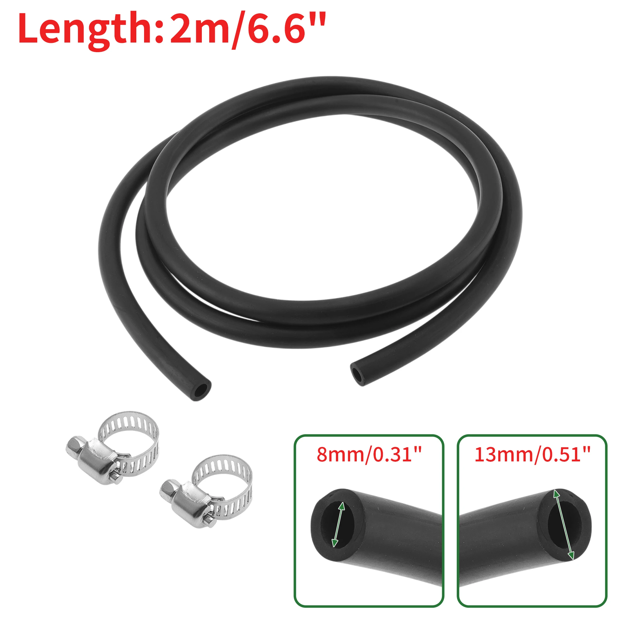 

UXCELL Lubricating Oil Hoses 8x13mm 2m Water Hose Pipe Tubing