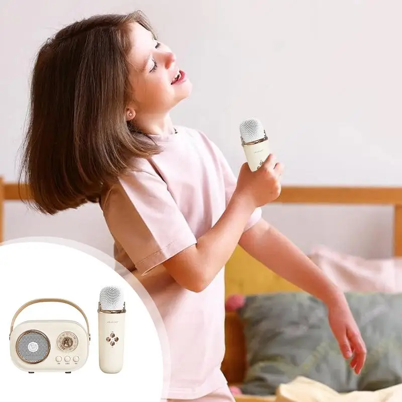 Altavoz de Karaoke portátil para el hogar con micrófono, máquina de Karaoke pequeña con efectos cambiantes de voz, máquina de Karaoke para niños