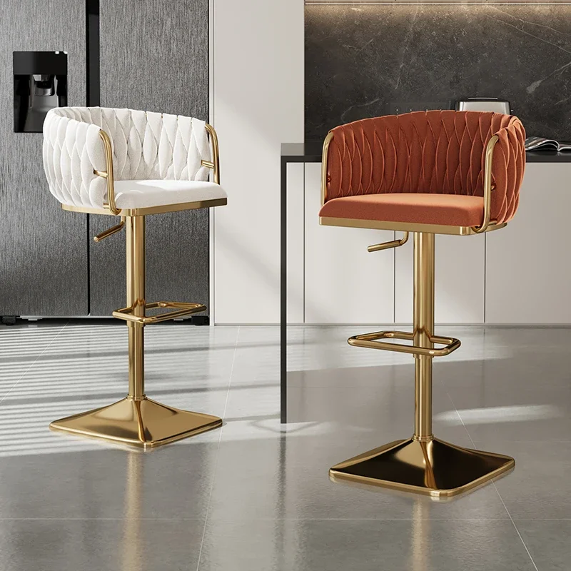 Bar Chair Rotating Bar Stool Household Bar Chair High-end Sense Front Desk High Chairs Fashionable Living Room Stool