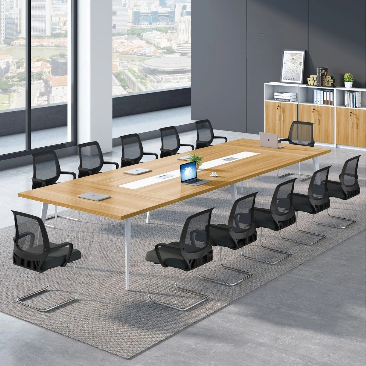 Conference, office desk and chair combination, simple, modern large training table, office furniture