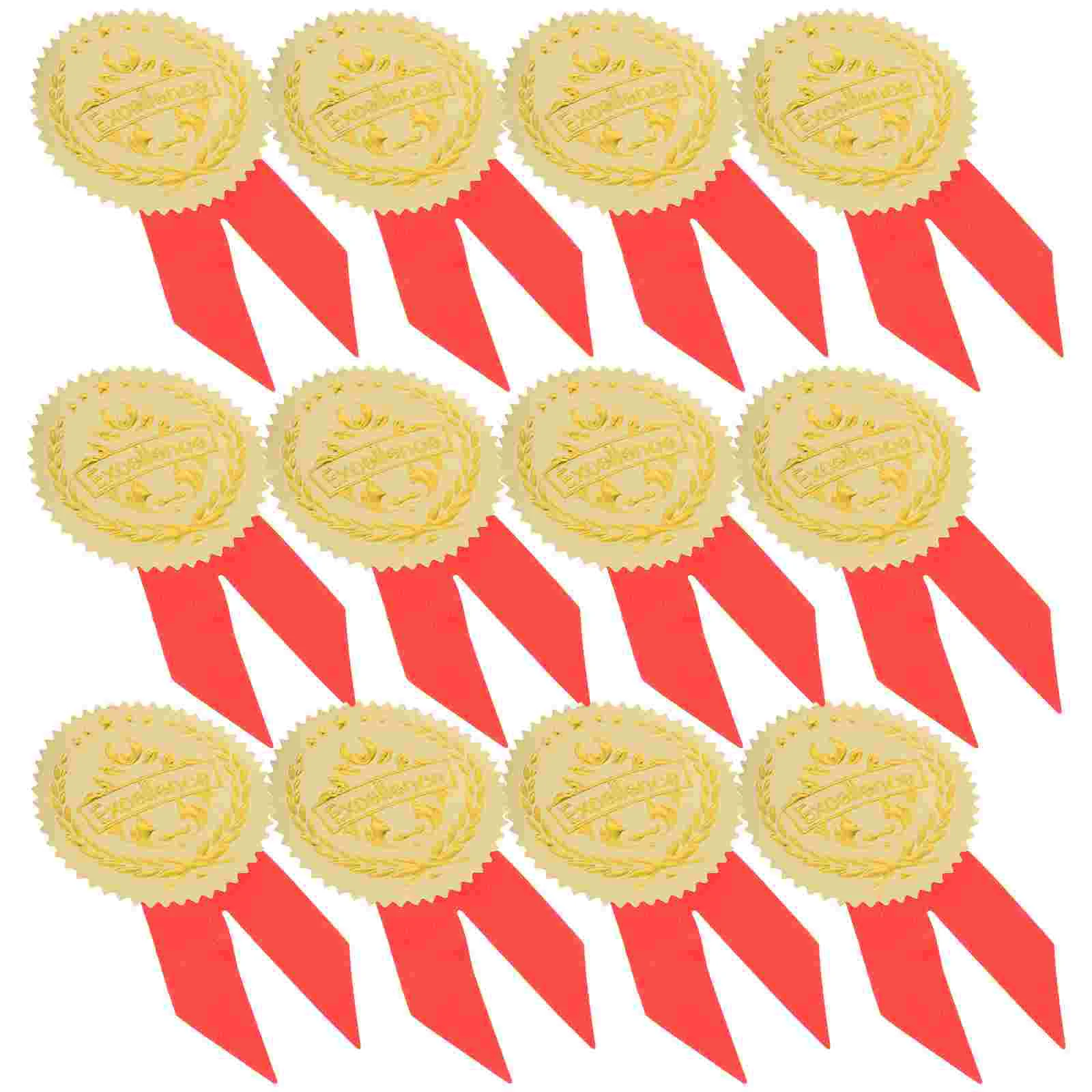 

36 Set Stickers Graduation Commendation Child Gold for Diploma Ribbon Star Creative Medals