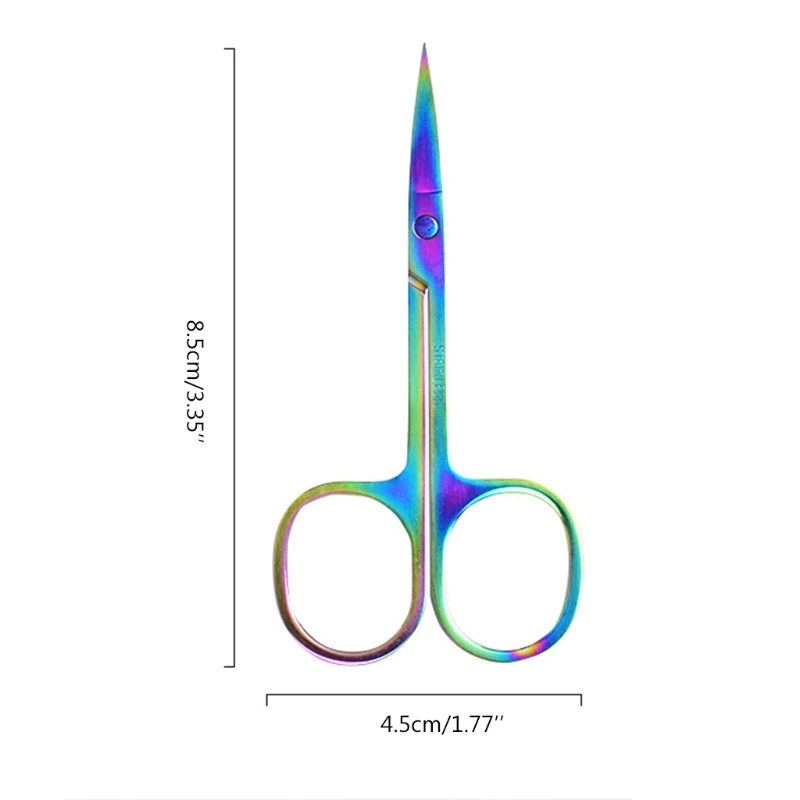 Ciseaux à sourcils lame incurvée tondeuse professionnelle en acier inoxydable pratique sourcil cils épilateur outil