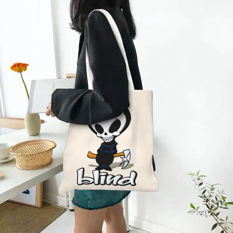 แฟชั่นตาบอด Grim Reaper ช้อปปิ้งกระเป๋าโท้ทรีไซเคิล Spitfire ร้านขายของชำ Canvas Shopper กระเป๋าสะพายไหล่