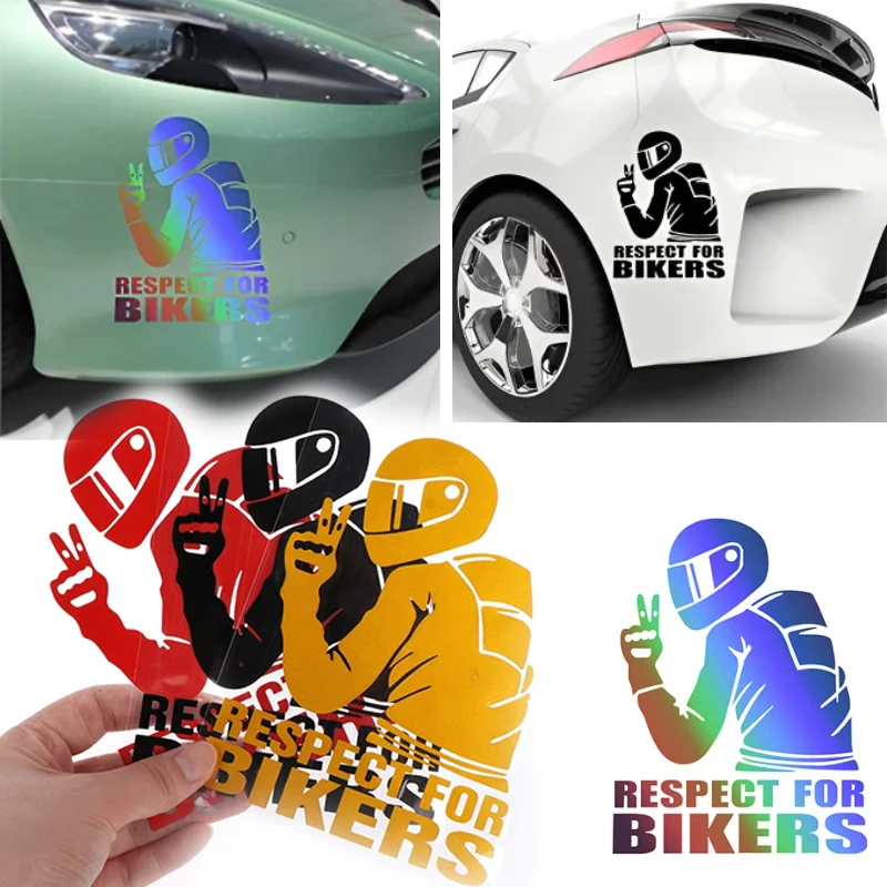 Respect for Bikers Reflective Motorbike 3D Stickers Not Hurt The Body Car Personality Decoration Modelling Car Accessories