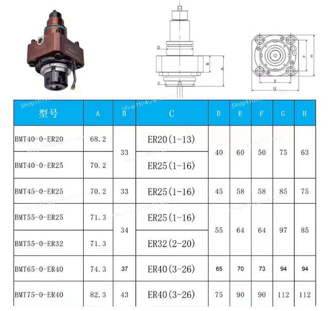 Radial Z-Axis BMT Turret Tool Holder for Lathe Milling, Compatible with BMT40 BMT45 BMT55 BMT65 Interface