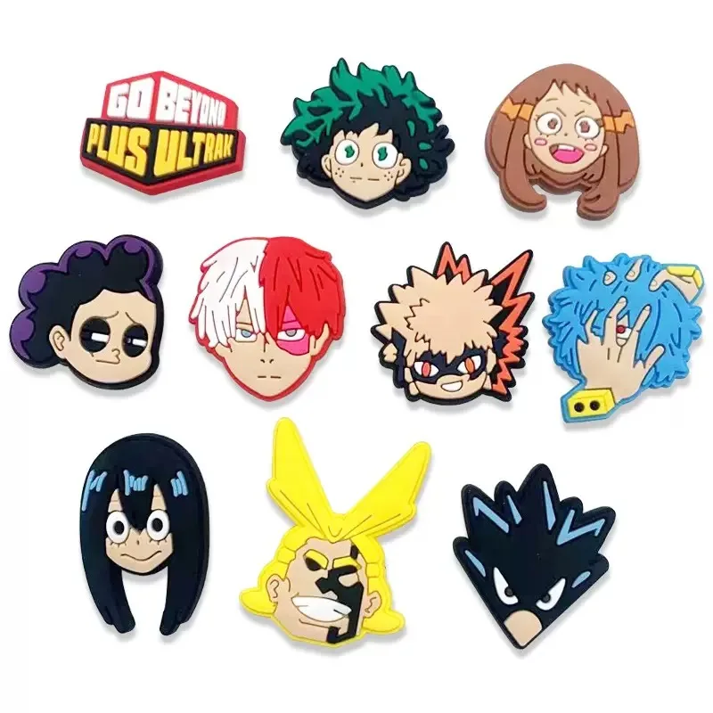 7–18 Stück japanische Manga-Schuhanhänger My Hero Academia Cartoon-Schuhzubehör, Dekoration, passend für Clog-Sandale, Party, Kindergeschenke – Detail 10