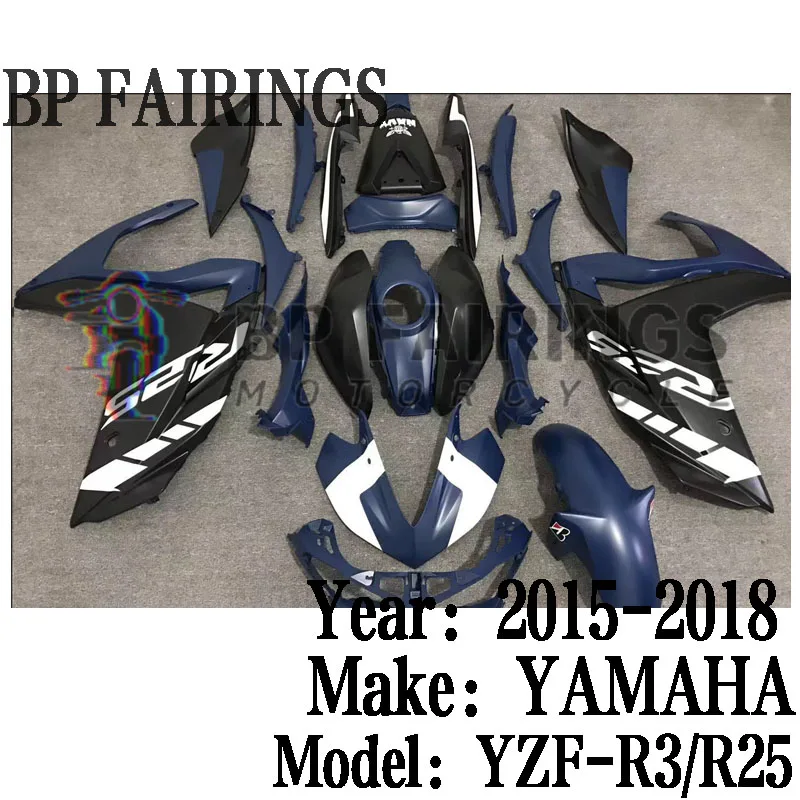 NEW ABS Fairings Kit Fit For YAMAHA YZF R3 2015 2016 2017 2018 Bodywork YZF-R25 15 16 17 18 set Matte Blue Black