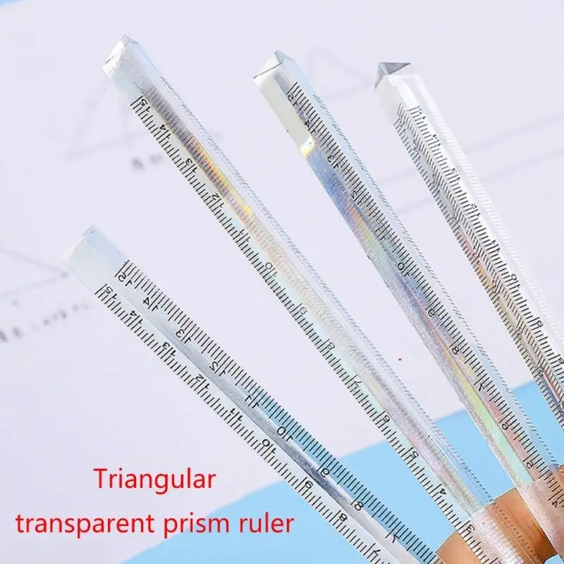 57QF 15cm/5,9 inch Clear Triangles Ruler Công cụ soạn thảo máy đo vẽ thẳng