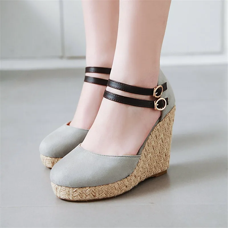 Espadrillas zeppe sandali donna fondo spesso scarpe Casual donna sandali estivi scarpe donna piattaforma donna tacchi alti 34-43