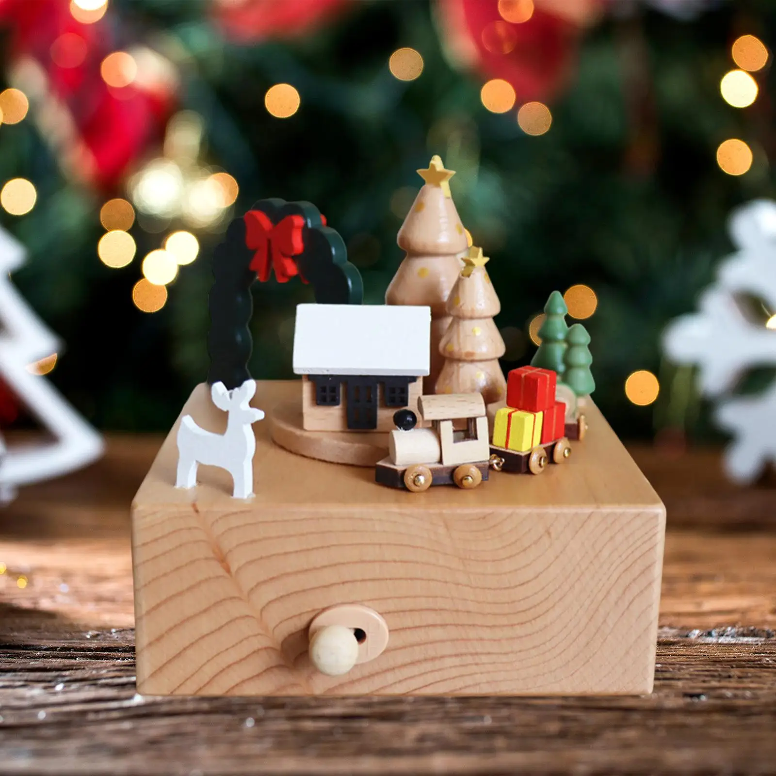 

Train Musical Box Toy Decorative Desktop Ornament for Desk Bedroom Indoor