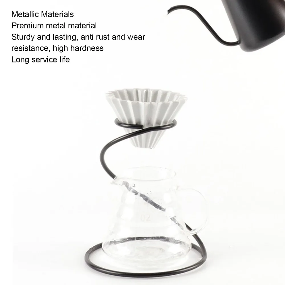 Metal Construction Pour Over Coffee Station Rustproof Design Sturdy Build Pour Over Coffee Dripper Reusable Use 13 Inch Holder