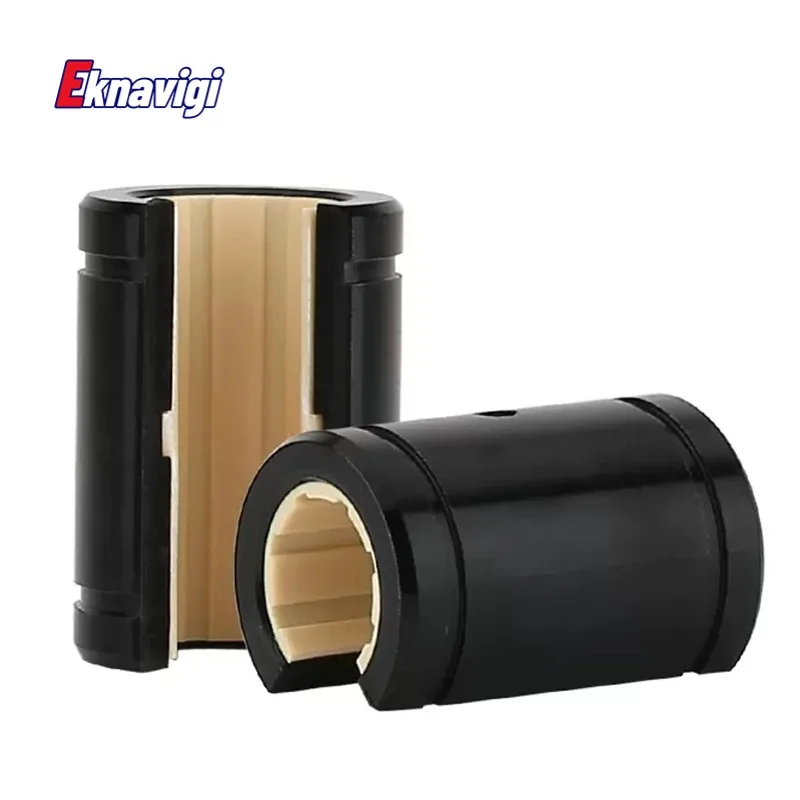 1PCS  LM12/16/20/25/30/35/40OP Maintenance-free Engineering Plastic Aluminum-plastic Sliding Open Linear Bearing