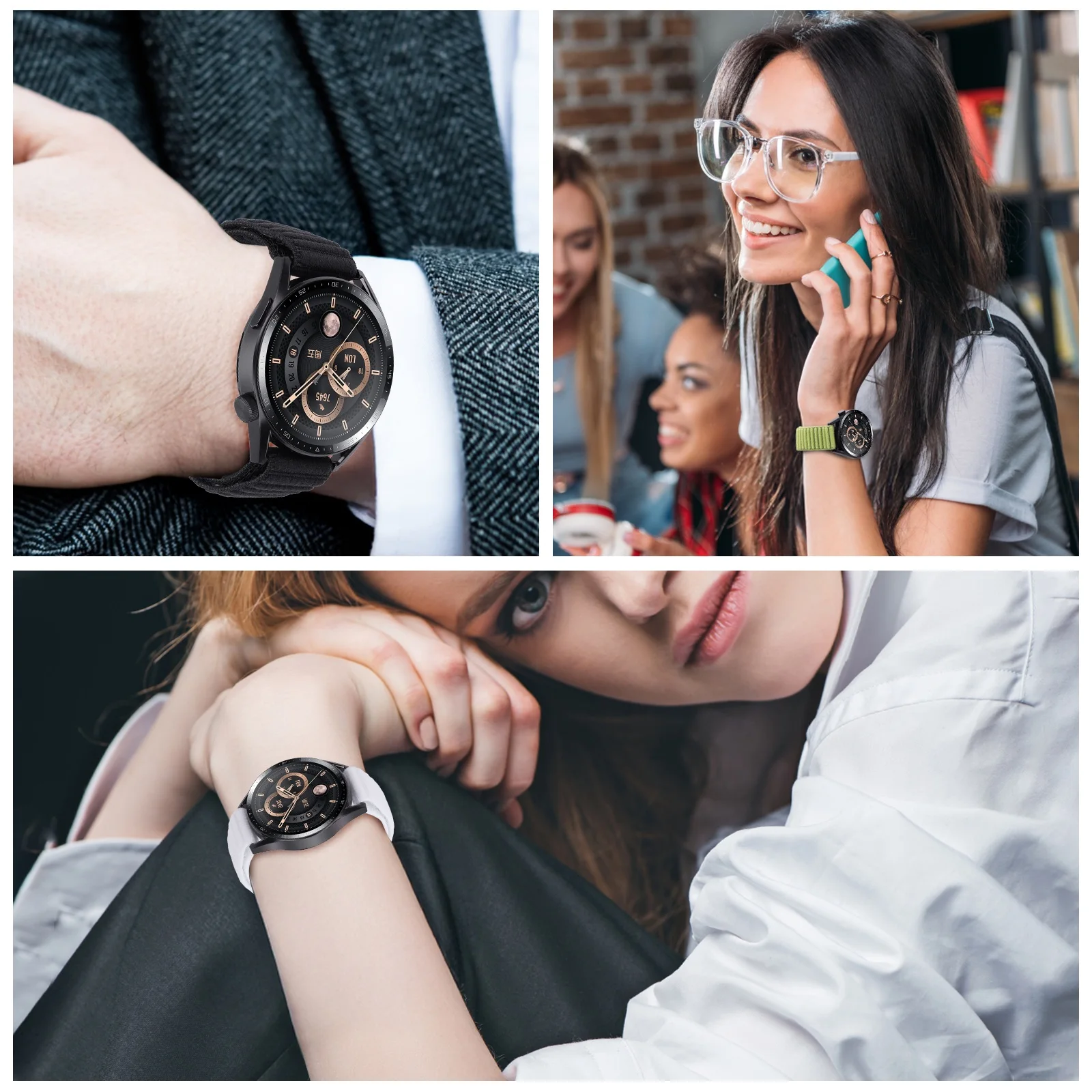 화웨이 워치 GT 5, GT4, GT3, GT6 46mm/GT 3, GT 5 프로 46mm/화웨이 워치 5 46mm/4 프로/얼티밋용 22mm 나일론 시계줄