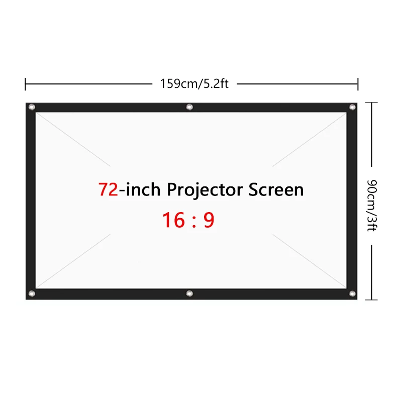 Projector Screen Fabric 100 120 Inch Screen Projection Portable Reflective Cloth For Xgimi H3 H2 YG400 For Beamer