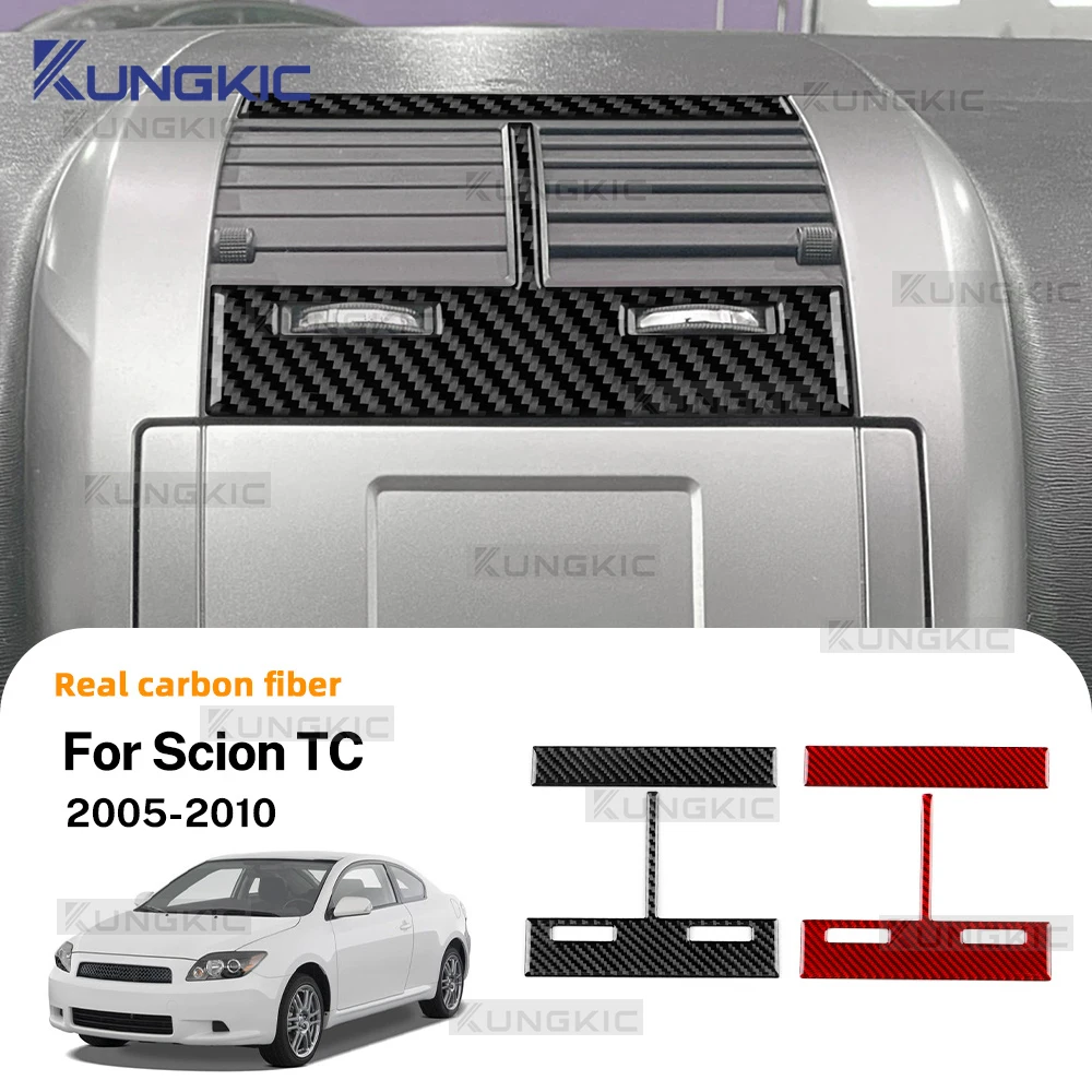 

Настоящее мягкое углеродное волокно для Scion tC 2005 2006 2007 2008 2009 2010, центральное управление вентиляционным отверстием автомобиля, наклейка на рамку