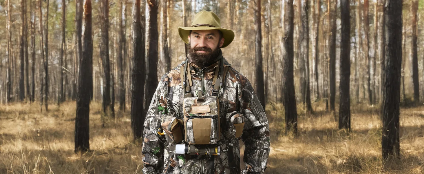 VOTAGOO Fernglas-Tragetasche, Bino-Brusttasche mit Magnetverschluss und MOLLE-System, Wasserabweisend für Jagd und Outdoor-Aktivitäten – Detail 9
