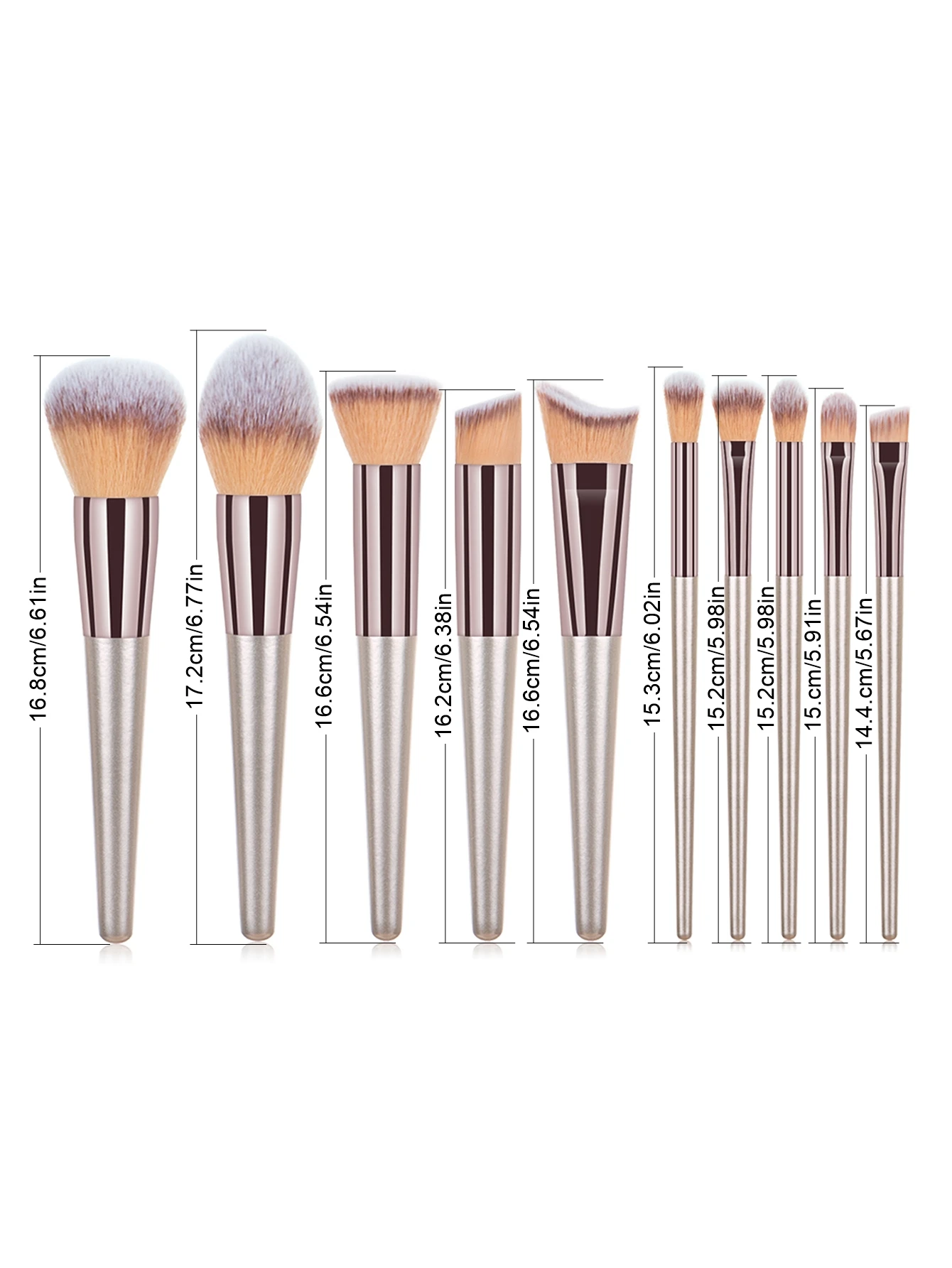 10pcs/set  Professional Makeup Brushes for Cosmetic Foundation Powder Concealer Blush Brush Blending Soft Bristles Beauty Tools