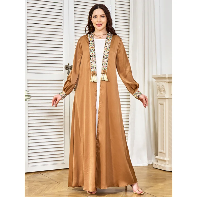 

Middle East Dubai New Evening Dress Dress Women's Wear Cardigan Two-Piece Set Tassel Pendant Robe
