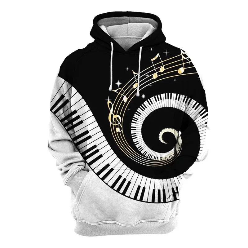 

Four Season Men's And Women's Hoodies, Piano Guitar 3d Custom Printed Pullover, Fashionable Long Sleeved Hoodie, Men's Trendy St