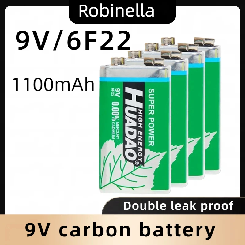 

Long-Lasting 9V Alkaline Battery 1100mAh. for Smoke Alarms, Multimeters, Walkie Talkies, Microphones, Toys. Batteries
