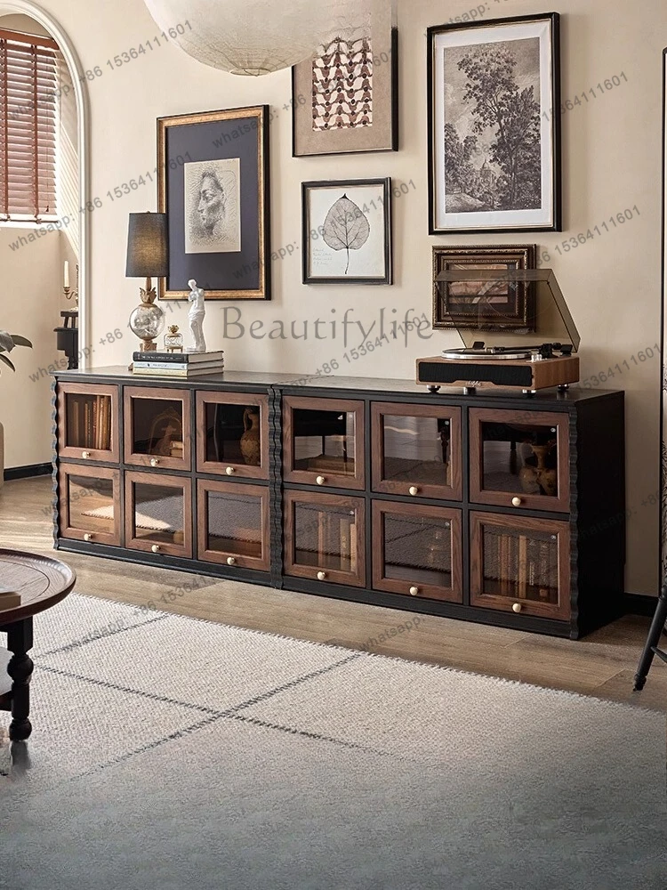 

Mid-Century Style Display Solid Wood TV Cabinet Home Display Module Combination Cabinet