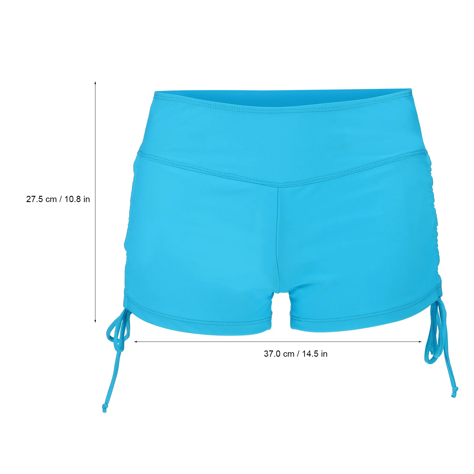 

Women's Lake Blue Swim Shorts High Waisted with Side Drawstring Quick Dry Soft Elastic Swimwear for Swimming