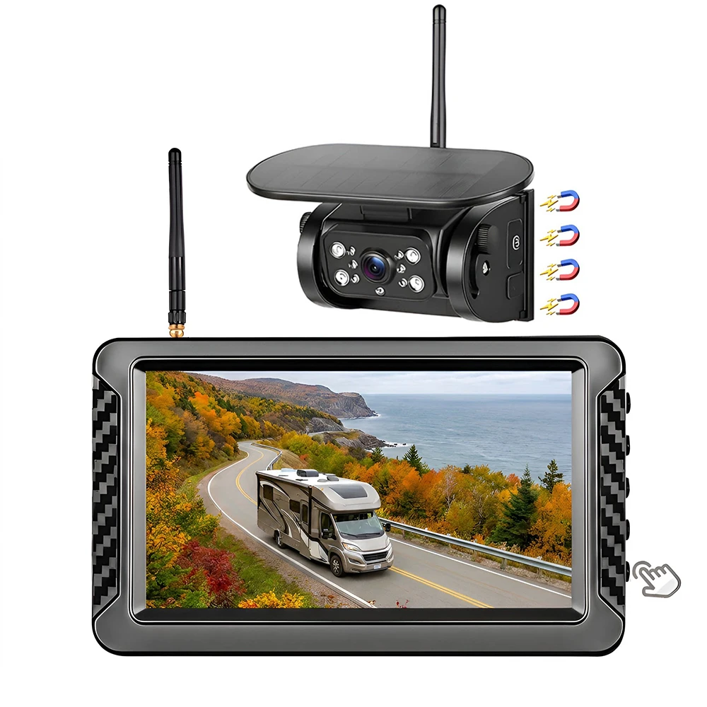 X5 Magnetic Solar Wireless Backup Camera System with 5
