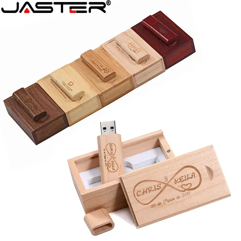 

JASTER Business gift USB stick 128GB Real capacity Memory stick 64GB Walnut wood USB flash drive 32GB for Laptop U disk 16GB