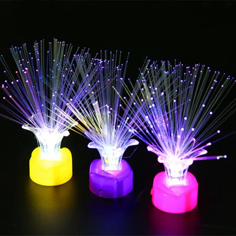 LED Fiber Optic Seven Color Night Light Plum Blossom Fiber Optic Flower All Over The Sky Star Gift Rose Optical Fiber Lights Led