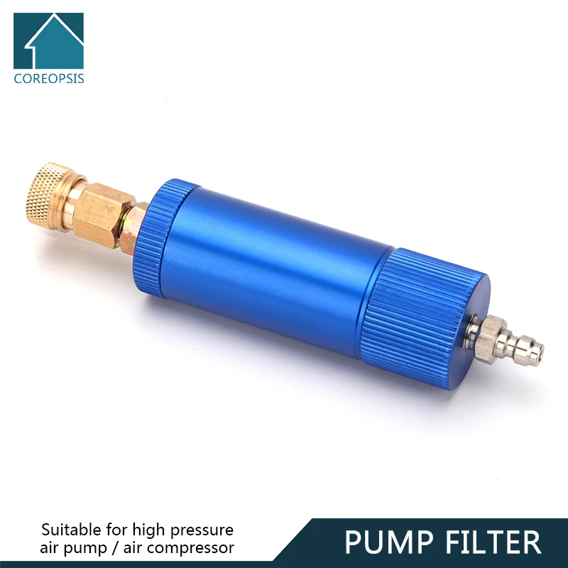 

Hand Pump Filter with M10x1 Thread Quick Disconnects PCP Air Compressor Blue Water-Oil Separator Filtering Cotton Element 40Mpa