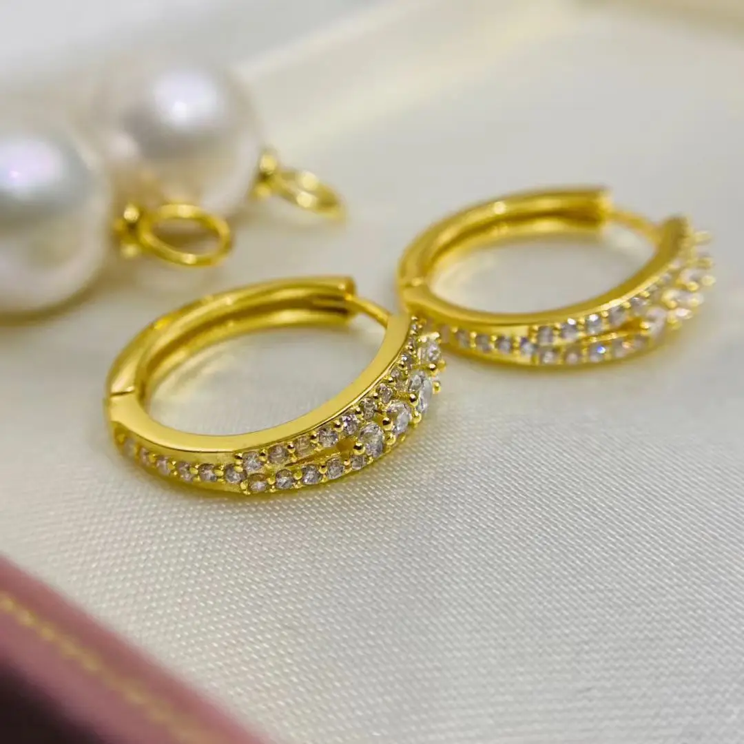 

Оптовая продажа, серьги из стерлингового серебра S925, фурнитура для крепления, базовые монтажные детали, аксессуар для жемчуга 11-12 мм, 5 пар/лот