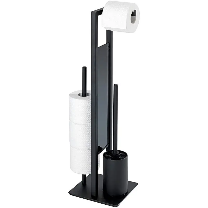 

Stand metal rack freestanding series rivalta paper roll holder for with cleaning tool toilet brush holder