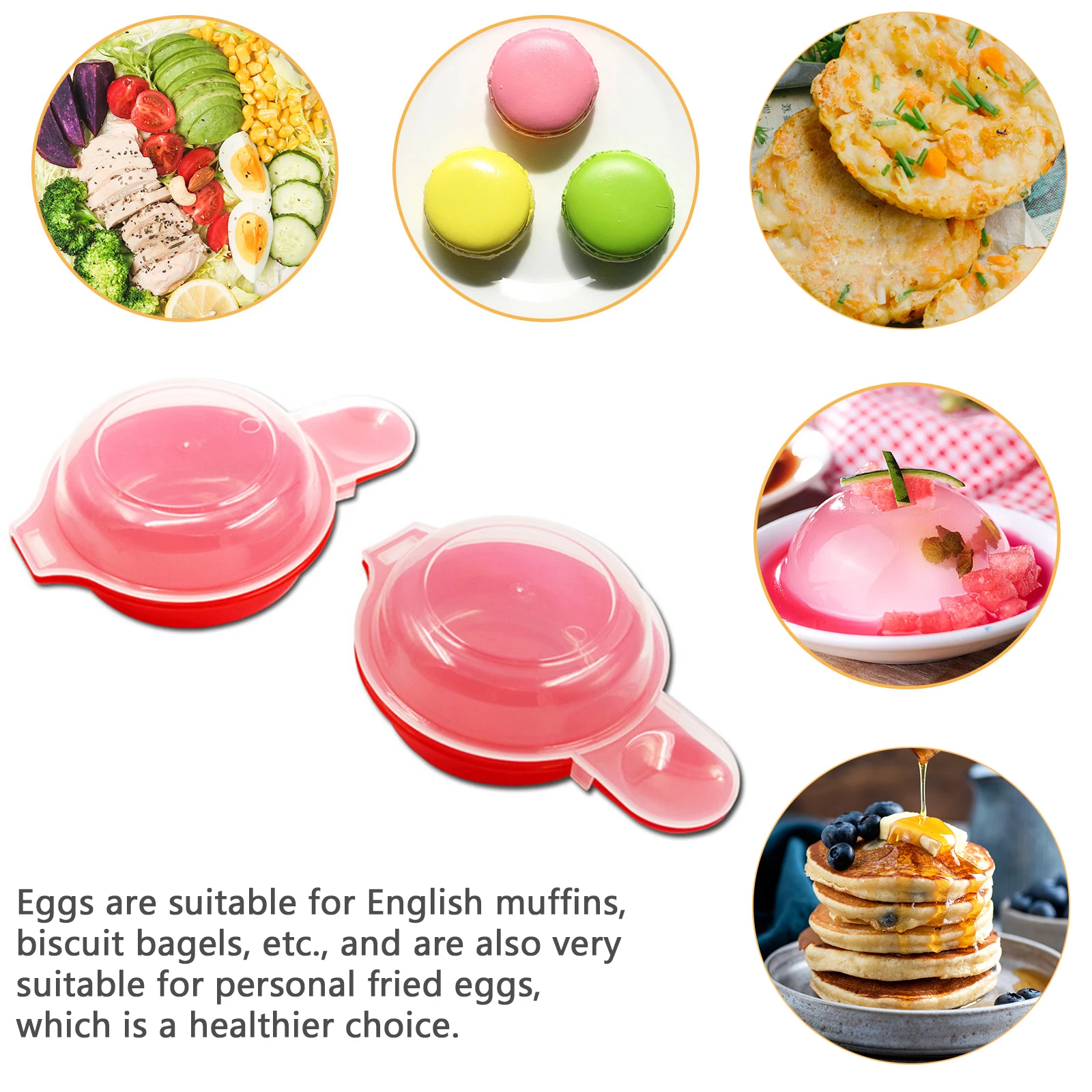 2pcs/set Microwave Egg Cooker 1 Minute Fast Microwave Cheese Eggs Cooker Easy Use Portable Home Kitchen Cooking Tool