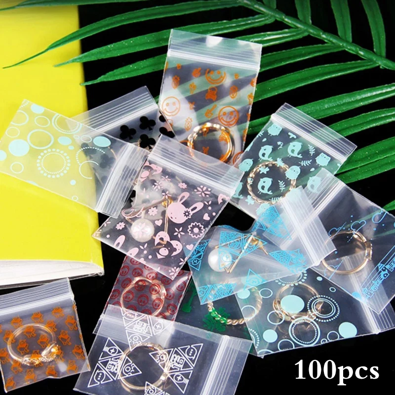 100Pcs/set Mini Zip lock Bags Cheaper Small Plastic Zipper Bag Ziplock Bag DIY Packaging Bags Ziplock Pill Packaging Pouches