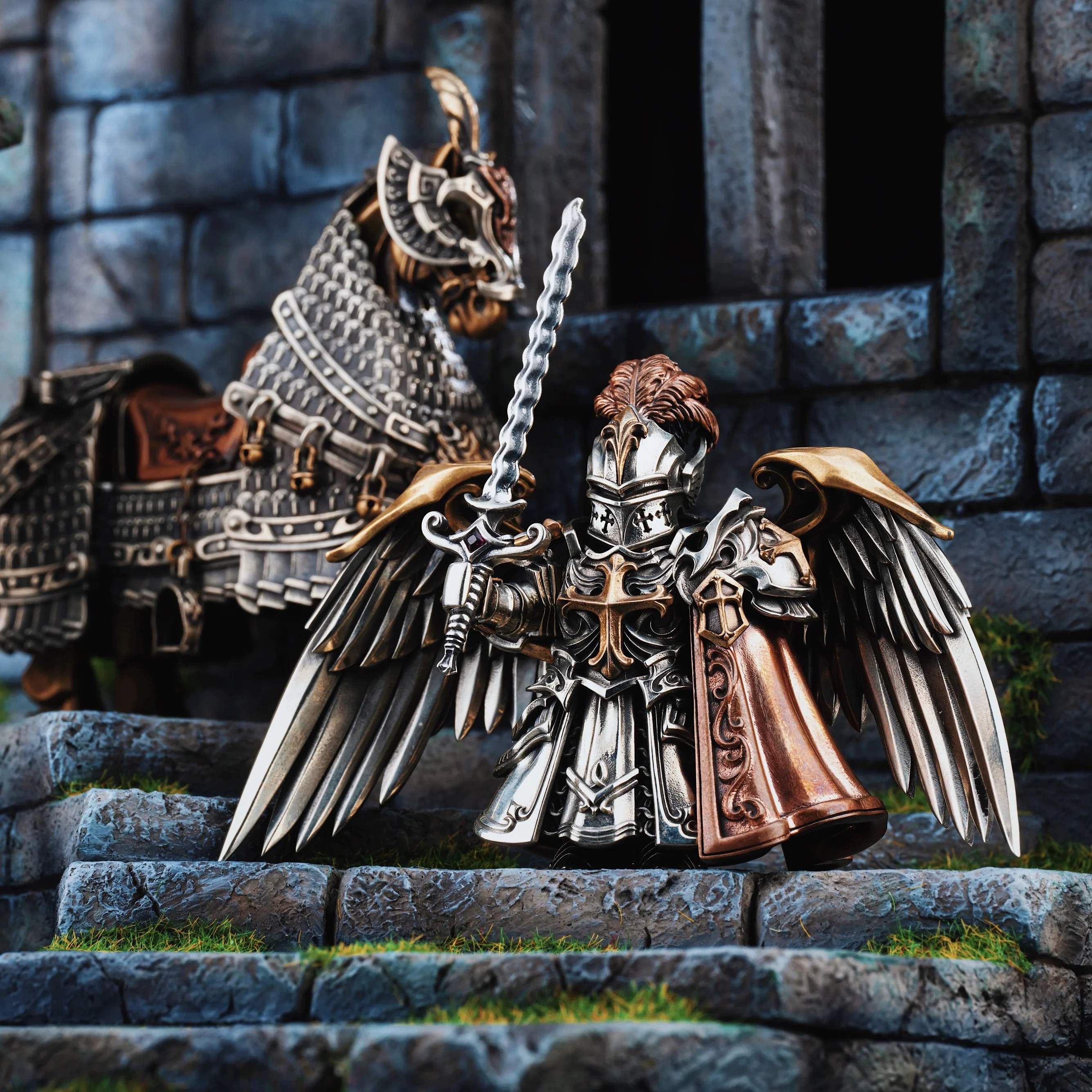 Paladin Metal Toy Figure Model Crusader Magnetic Detachable Desktop High-End Decorative For A Few Days Ornaments Figure Gift