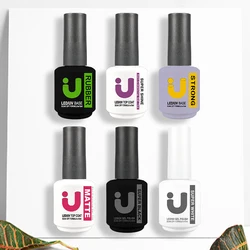 Base de goma y capa superior, esmalte de uñas de Gel uv, Base semipermanente para esmalte para manicura de Gel mate, capa superior, imprimación de uñas Gellac, 15ml