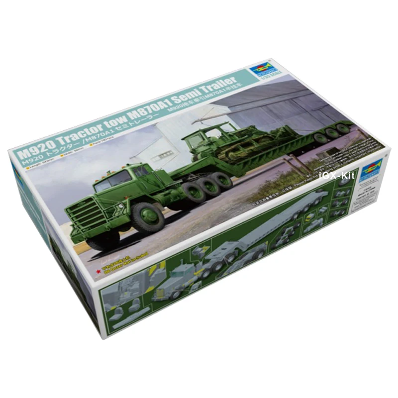 

Trumpeter 01078 1/35 US M920 Trailer Towing M870A1 Semi Trailer Military Child Gift Toy Plastic Assembly Building Model Kit