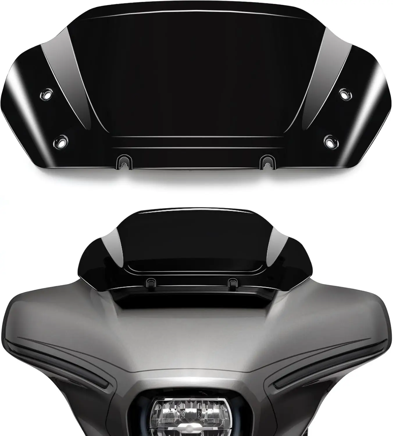 

8-дюймовый волнистый ветровой сплиттер подходит для Harley Davidson CVO Street Glide FLHXSE 2023-2024, Street Glide FLHX 2024-u