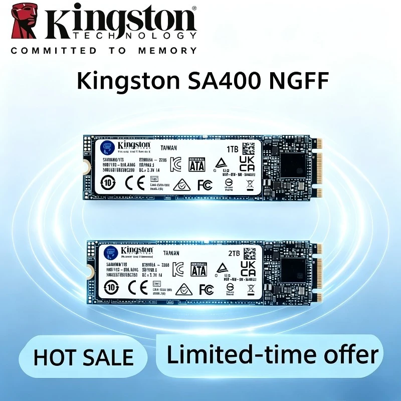 Kingston A400-NGFF SSD M.2 2280 Internal Solid State Drives 1TB 2TB M.2 SSDs SATA Hard Disk for Laptop Desktop PC