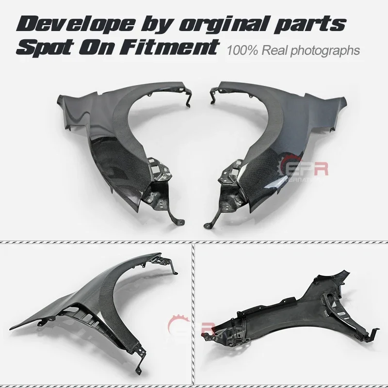 Car Accessories For Honda FK8 CIVIC TYPE-R OEM Carbon Fiber Front Fender Glossy Finish Wheel Flare Arch Fibre Tuning Drift Cover