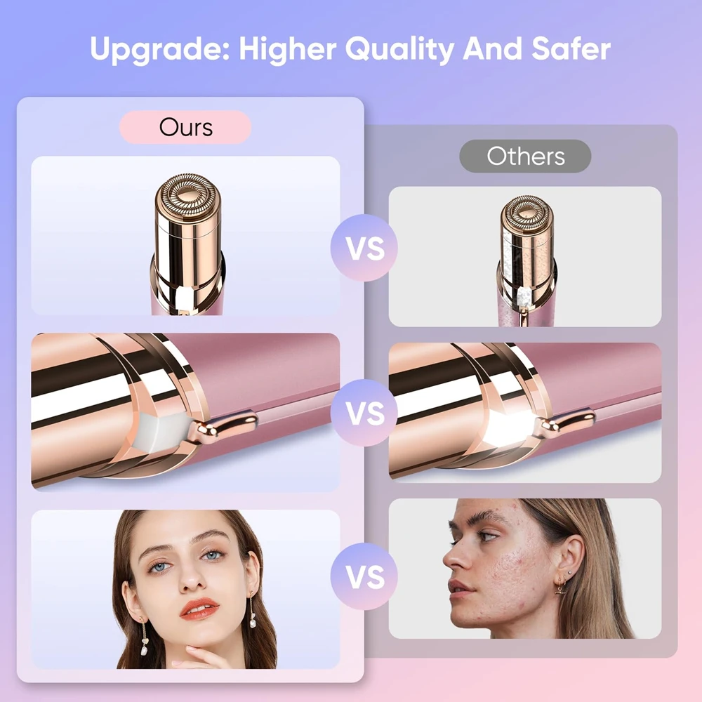 Flawless Facial Electric Eyebrow Trimmer Mini Epilator Lipstick Facial Hair Removal Portable Women Painless Razor Tool