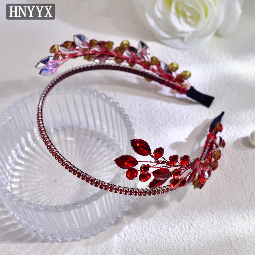 HNYYX Elegant Crystal headband for Women\'s Blue Fashion Rhinestone Hair Accessories Bridesmaid Headpiece Gift Jewelry Tiara A229