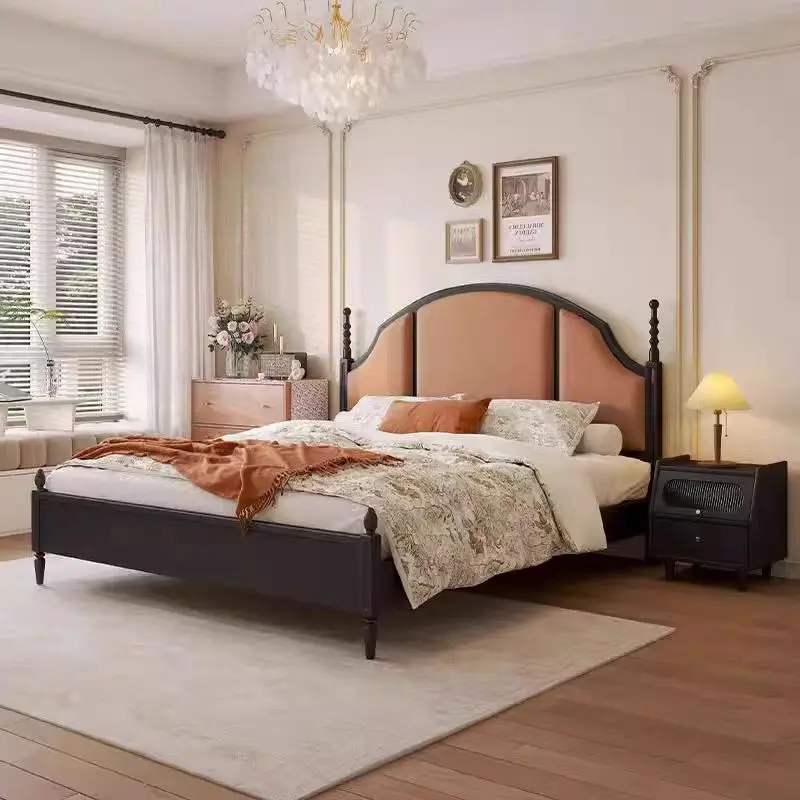 Modern Wood Bed Frame Double Queen Hotel Apartment Bedroom Home Furniture King Bed