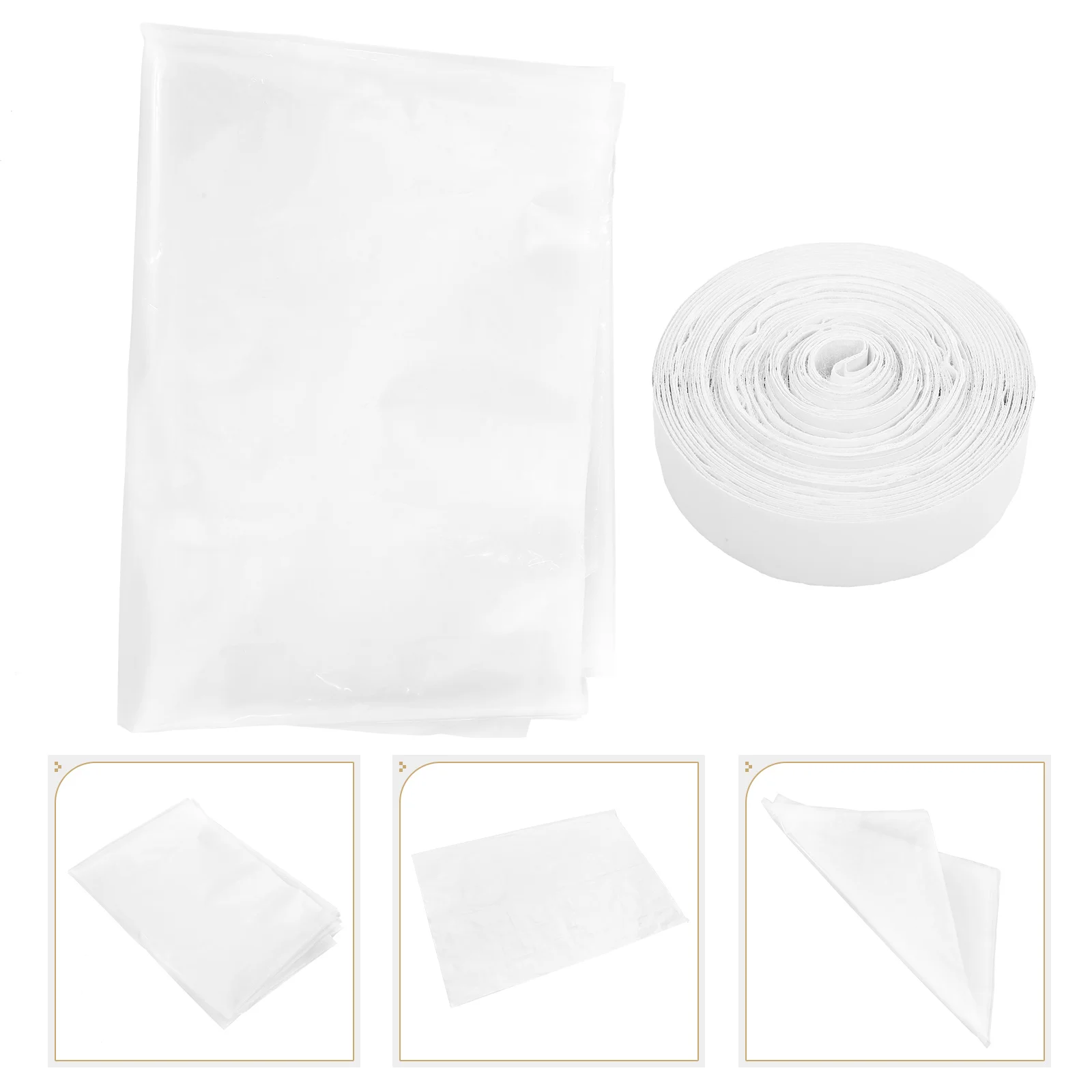 

1 Set Cuttable Reusable Insulation Film Transparent Thermal Screen Heat Blocking Windproof Easy Install Mounting Straps Included