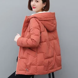 2023 Winter Women Jacket Midi-Long Parkas Loose Female Down Cotton Hooded Coats Thick Warm Jackets Windproof Casual Coat