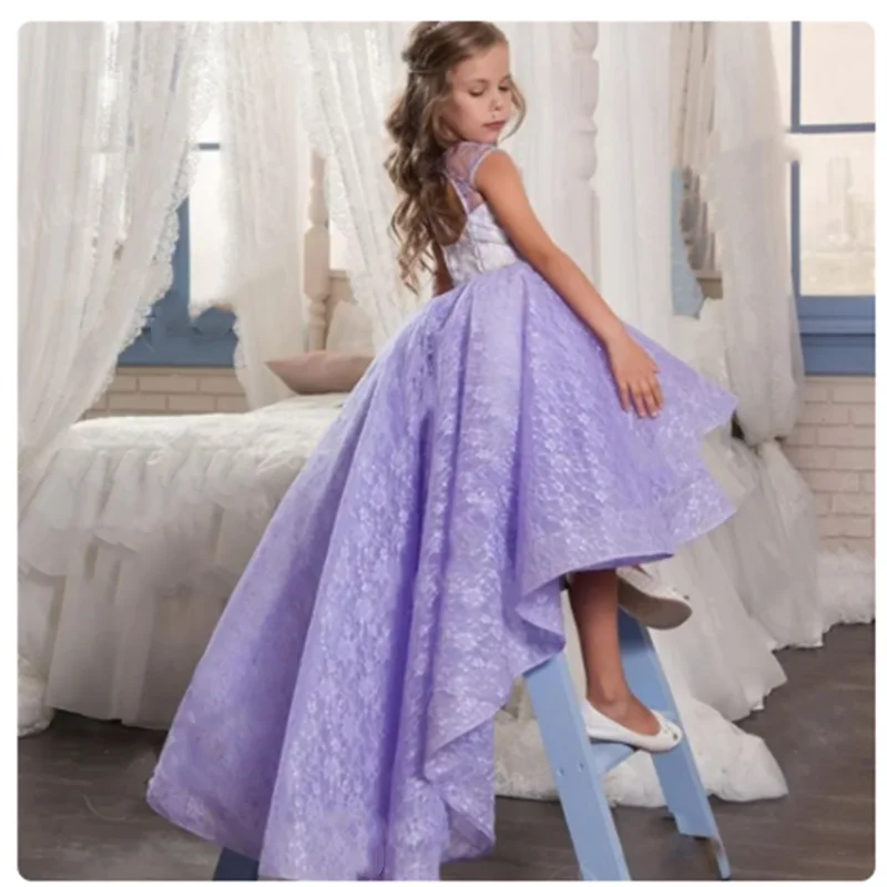 

Flower Girl Dresses Princess 3d Applique Tulle For Wedding Birthday Party Outfit Toddler Ball Gown Christmas Beauty Pageant Wear