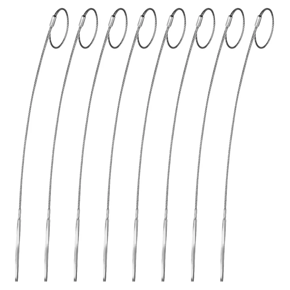 

8Pcs Stainless Steel Flexible Foldable Bbq Skewers Portable Grill Sticks for Meat Vegetable Kabobs Small Skewers