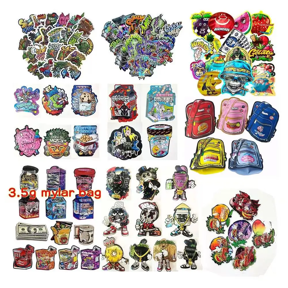 50/100PCS Special-shaped Bag Empty Mylar Pouchs 3.5g Resealable Smell-proof Aluminum Foil Food Storage Bags