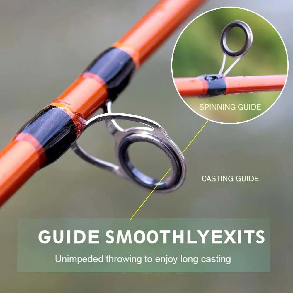 BAKAWA 4 Sections Fishing Rod 1.8m 2.1m Spinning Casting Fast Light Lure Pole Bait Carp Feeder Saltwater Freshwater Tackle